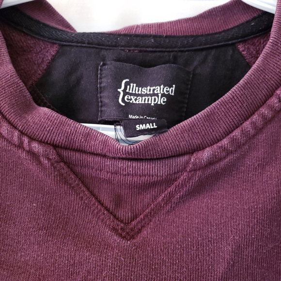 Illustrated Example Side Pocket Side Zip Crew Neck Sweatshirt - Picture 6 of 6